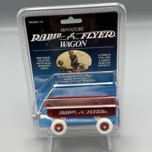 Vtg Miniature Radio Flyer Wagon, Model No 1 1990 NIB Doll House Crafting 4.5"